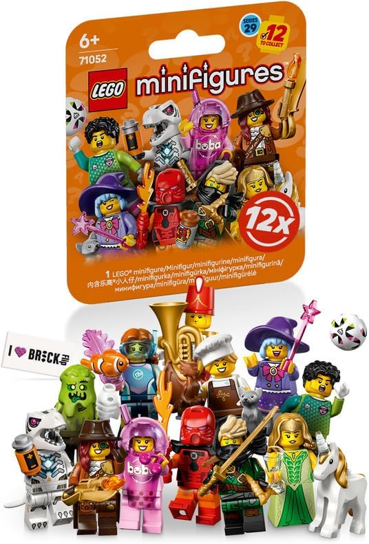 LEGO Minifigure Series 29 with 12 Figures: Complete Set of LEGO Minifigures Series 71052 (incl. Printed Tile)