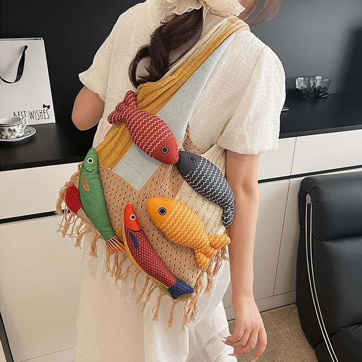 Bolso tejida de hombro para mujer estilo playa 3D miniatura 3