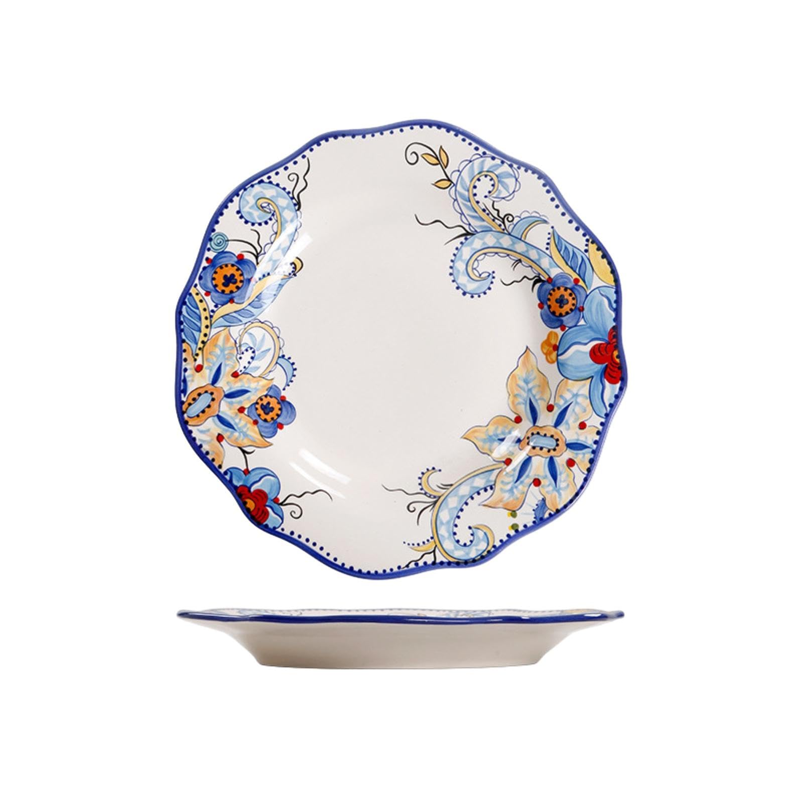 Plato de carne de cerámica americana pintado a mano Home Irregular-Gaobao Road 29 cm (Z-170)