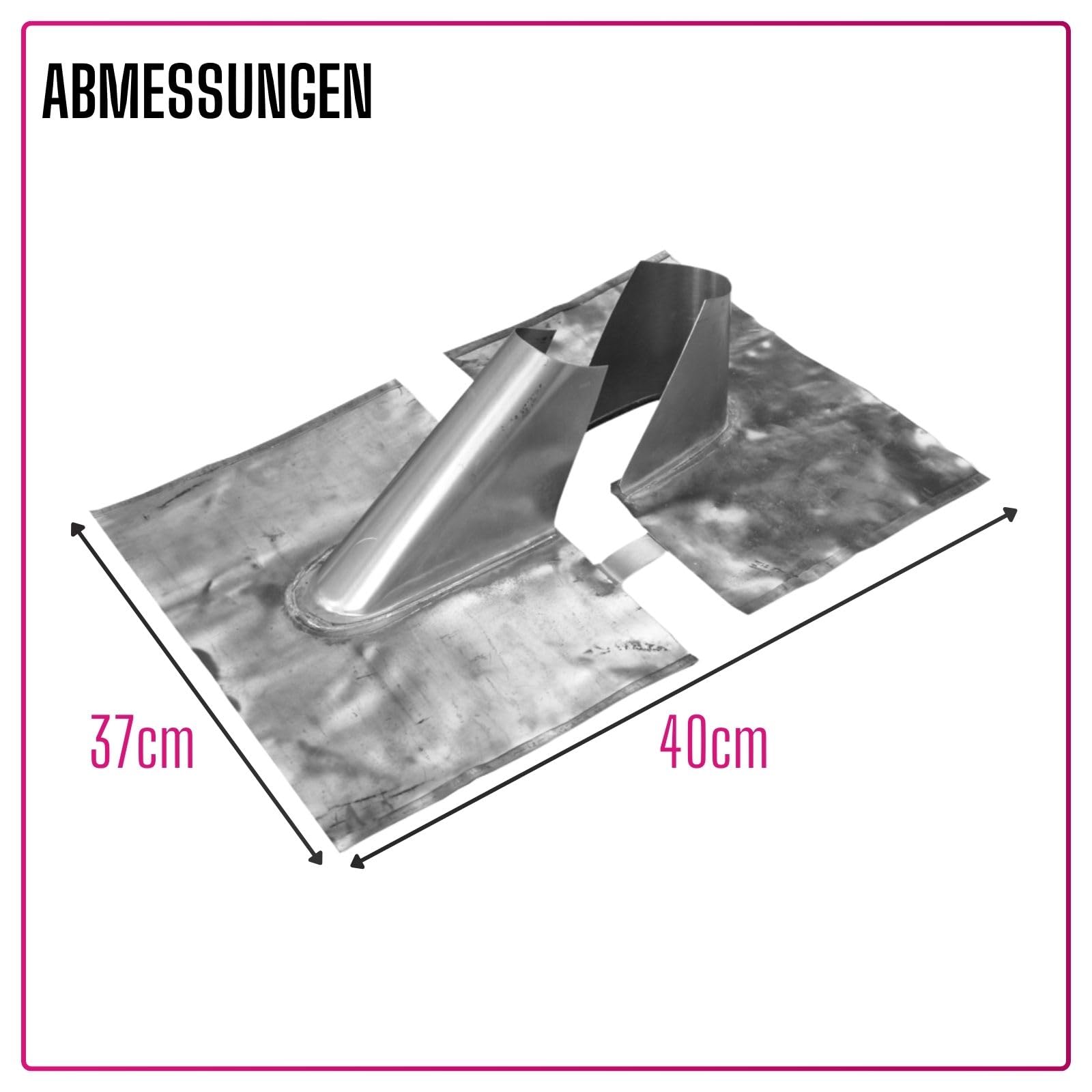 Reparatur Bleidachziegel 40 x 37 cm - ohne Kabeldurchführung I Antennenziegel für Mast bis 60 mm Durchmesser I Universal Dachdurchführung wetterfest zweiteilig I Zubehör Antennenmast