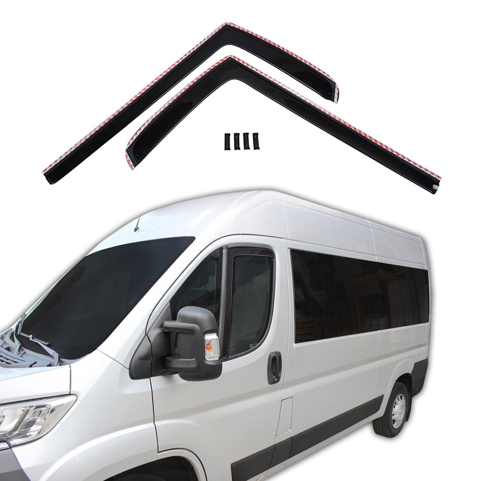 J&J AUTOMOTIVE GP Windabweiser für FIAT Ducato ab 2006 2tlg Getönt Schwarz