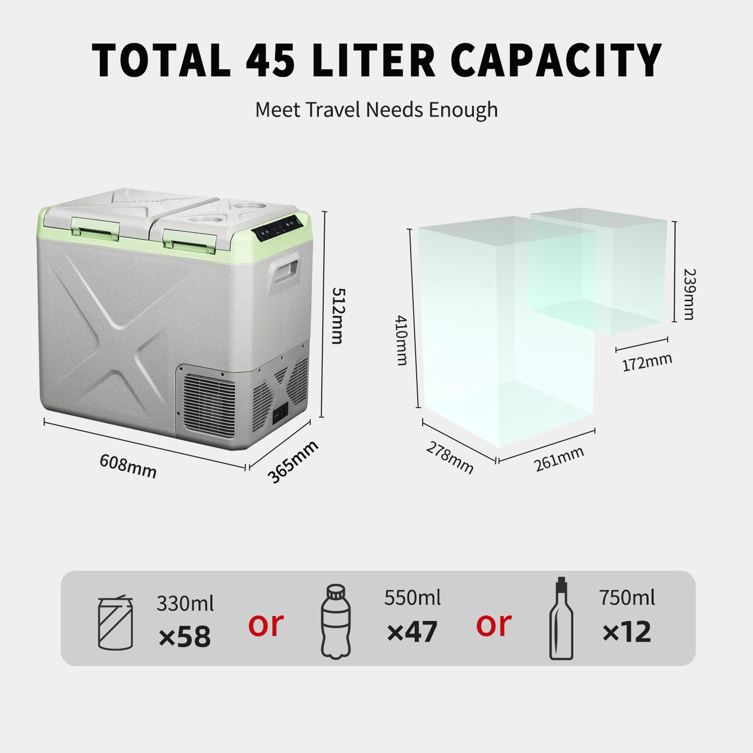 Alpicool XD55 45L Portable Refrigerator Car Fridge Freezer with