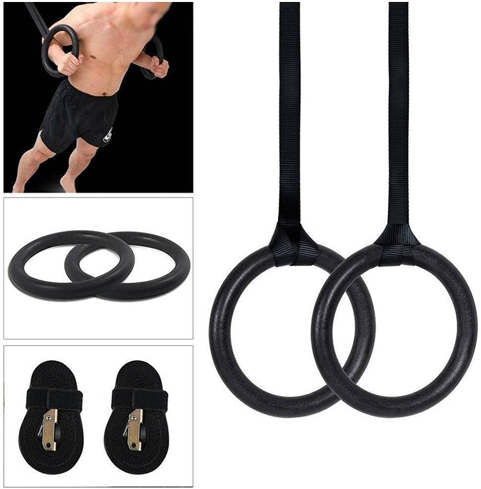 Gymnastics Rings，Pulling Rings for Physical Traini ABS Gymnastic Gym Fitness Rings with Straps Buckles Strength Training Pull Ring Set Up Home Gymnastic Ring