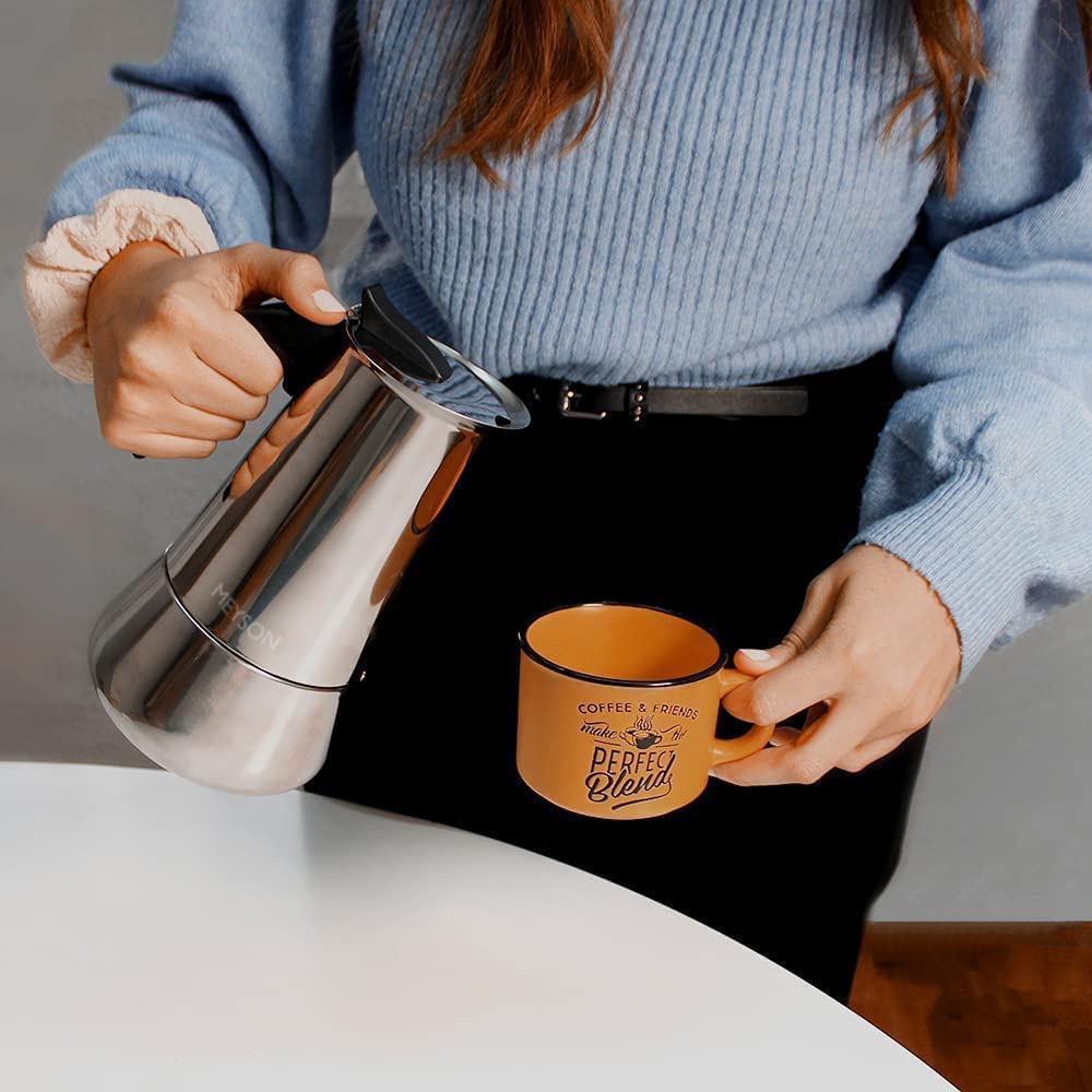Dzbanek do kawy, przenośny dzbanek do kawy ze stali nierdzewnej Moka Espresso Maker Dzbanek do mokki 100ml/200ml/300ml/450ml(450ml)