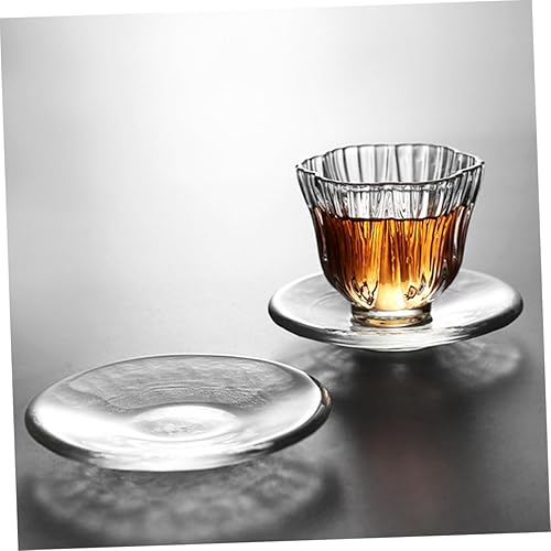 Miniatura 9 de SHOWERORO Plato de vidrio para café, posavasos transparentes, platillo transparente, plato para servir platos pequeños, platos de vidrio, platos de