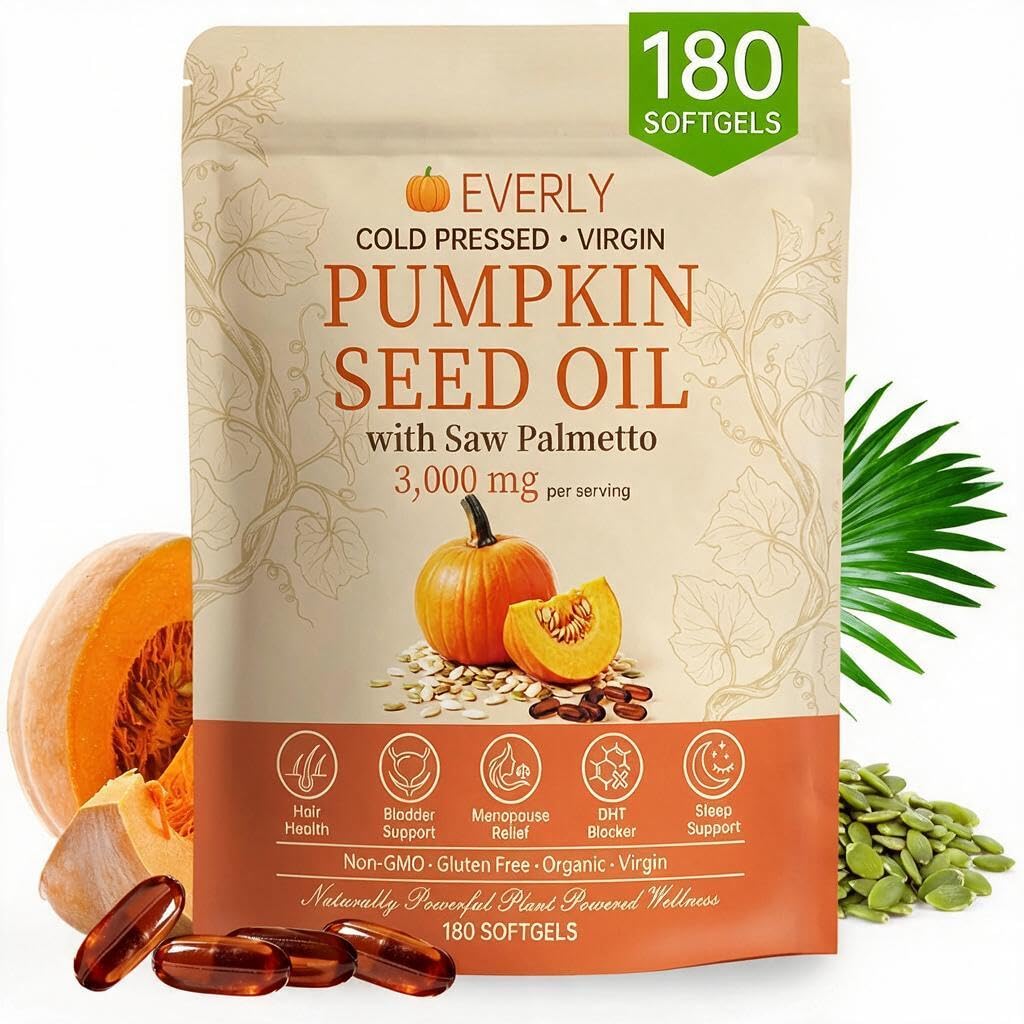 Pumpkin Seed Oil with Saw Palmetto - 180 Cold Pressed Plant-Based Softgels