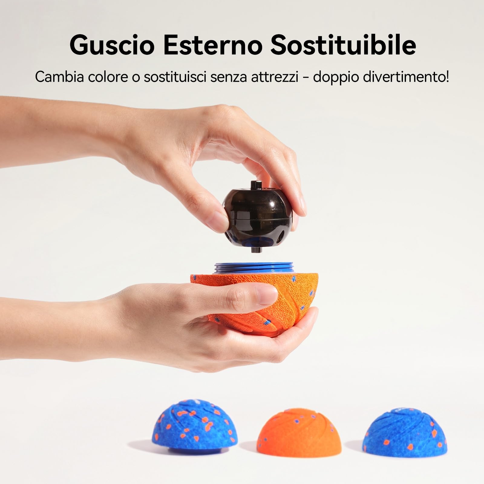 Cheerble Palla Interattiva per Cani - Wicked Ball Air Self Moving Dog Ball con 3 Modalità Interattive, Giocattolo Intelligente per Cani, Regalo di Compleanno con Luci a LED, Arancione