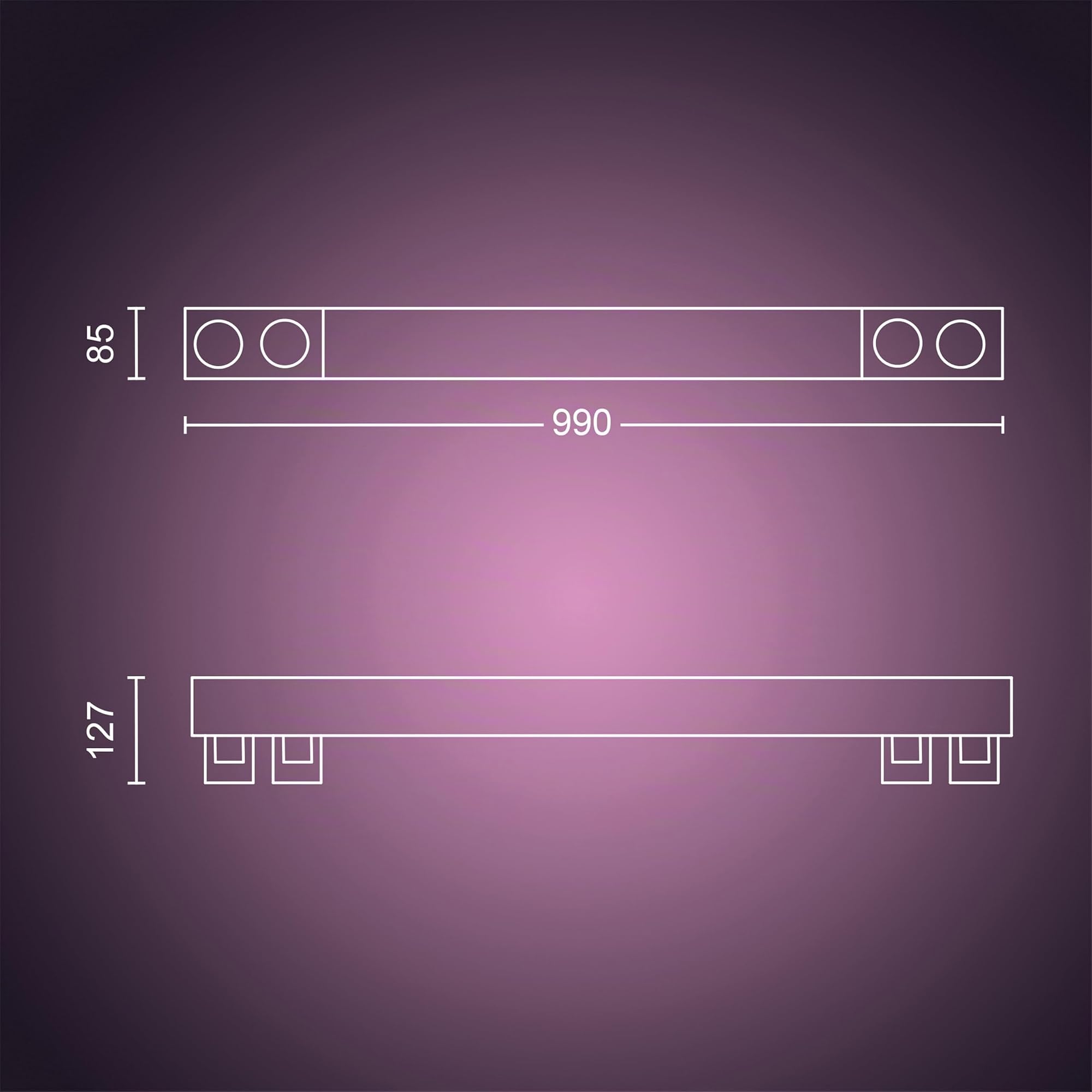 Philips Hue White & Color Ambiance, Plafonnier à 4 Spots Centris, Noir