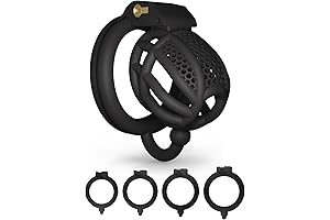 Sissy Chasteness Honeycomb Chastity Device with Penis Rings