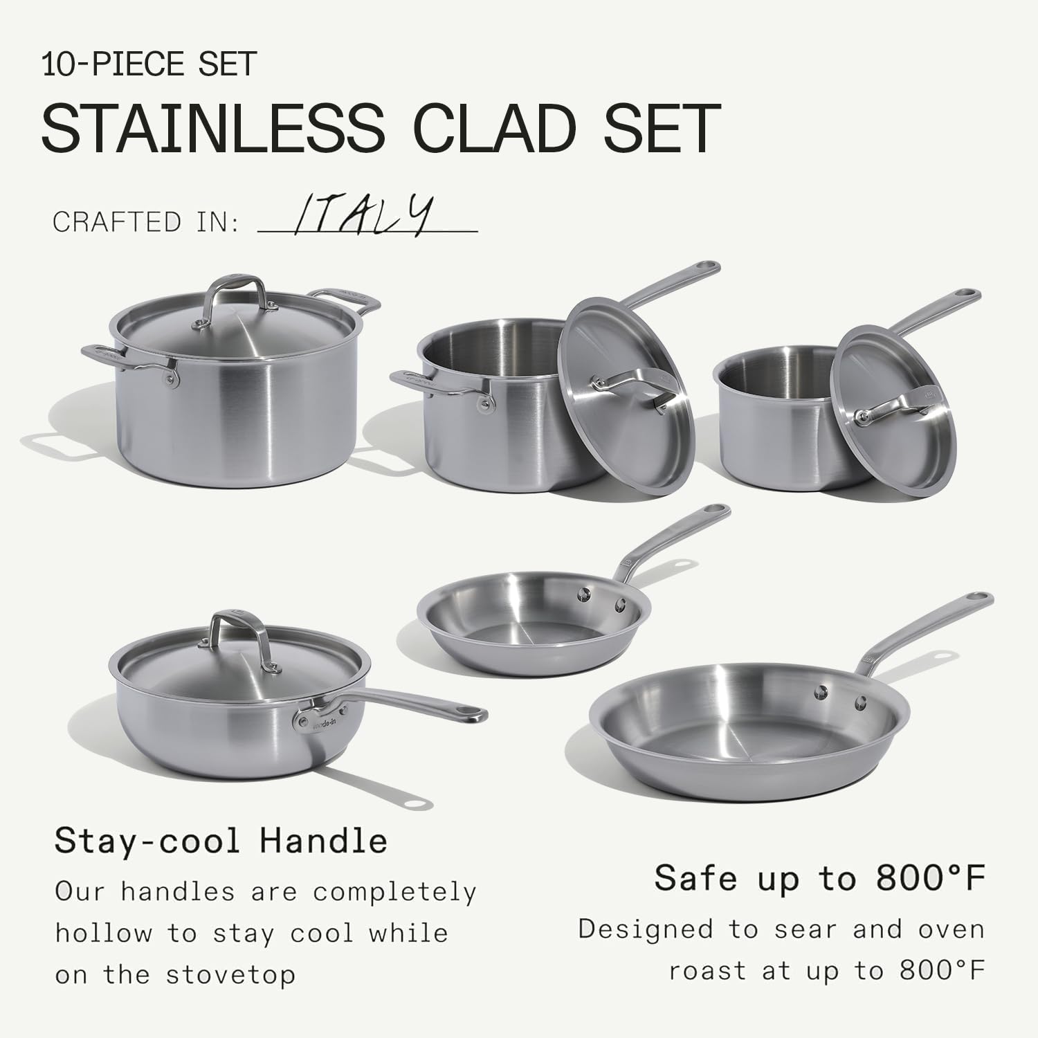 Induct•A•Core ステンレス フライパン　鍋　セット Amazon.co.jp: Made in Cookware | ステンレススチール鍋とフライパン