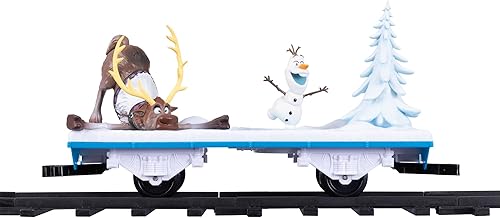 Miniatura 12 de Lionel Juego de tren de juguete de Frozen de Disney a pilas con Bluetooth, locomotora, vagones de tren y pista con sonidos auténticos de tren, luces