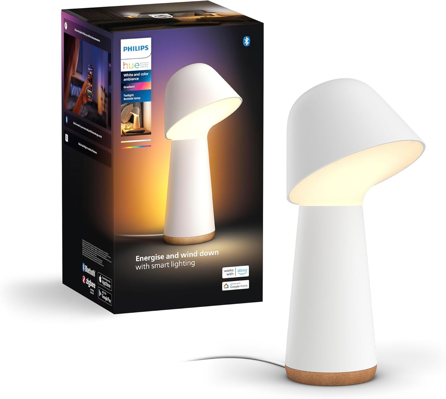 Philips Hue Twilight Smart Sleep and Wake-Up LED Lamp, White