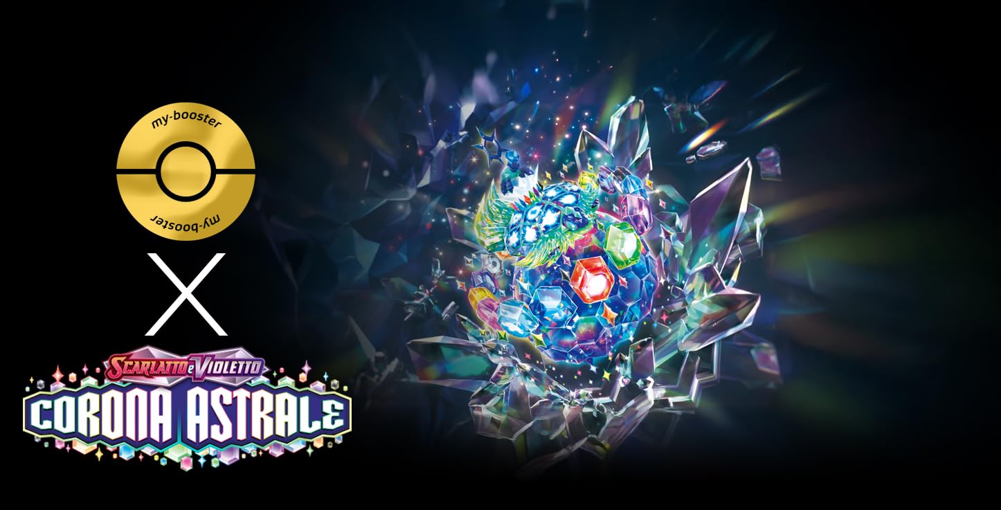 my-booster Bravery Charm 175/142 Allenatore Segreto Oro X Scarlatto e Violetto 7 Corona Astrale - Box di 10 carte Pokémon Italiane