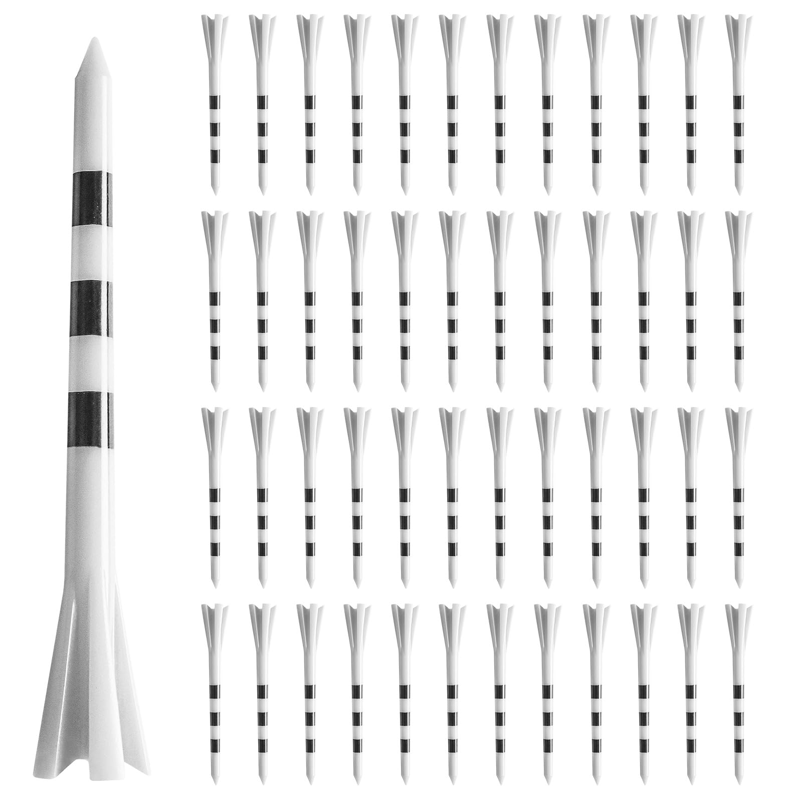 Golf Tees Plastic Bulk Long white Sizes 2 3/4,3 1/4 Value 50 100 Pack, Golf Tees Practice Long-Lasting Professional Durable Lightweight for Men Women Best Golf Gift (White, 100 Pack-83mm(3 1/4''))