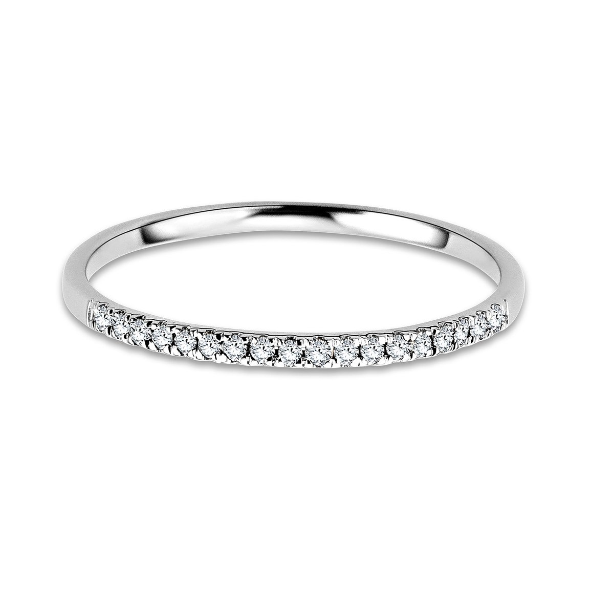 OROVI Ring Damen - 9K Weißgold 375 – Eternity Ring, Ring Gold mit 18 natürlichen Diamanten, Hypoallergener Goldring, Ewigkeitsring, Schmuck Damen, Goldschmuck, inkl. edler Schmuckbox