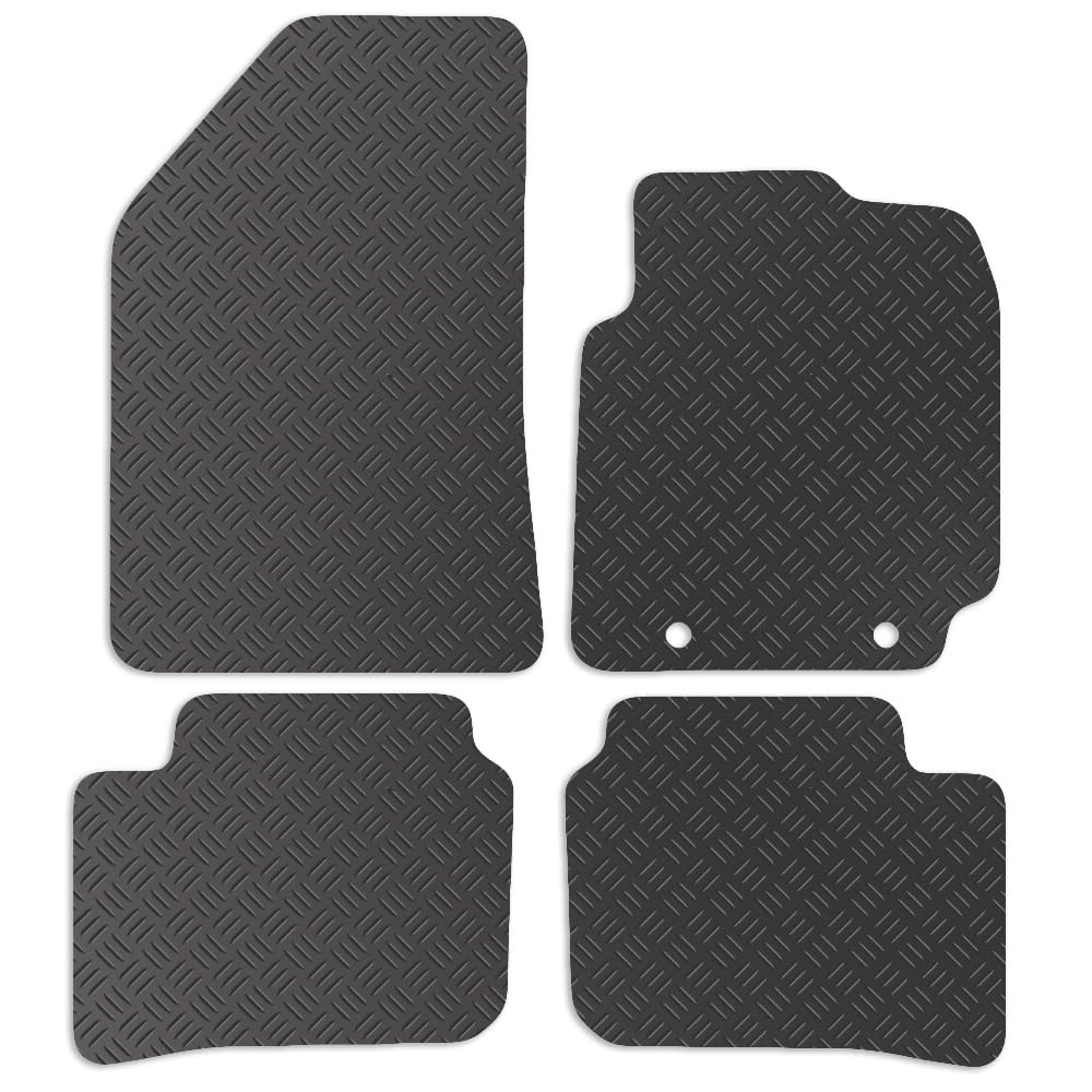 Carsio Rubber Car Mats For Hyundai i10 2020+ Onwards Tailored Fit Floor Mat Set Complete Accessory Black Custom Fitted - All Weather & Heavy Duty, Anti-Slip Backing with Clips