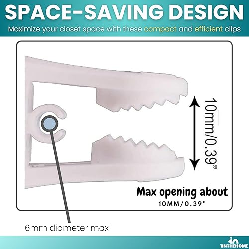 Miniatura 4 de Clips multiusos para colgar (24 unidades), color blanco