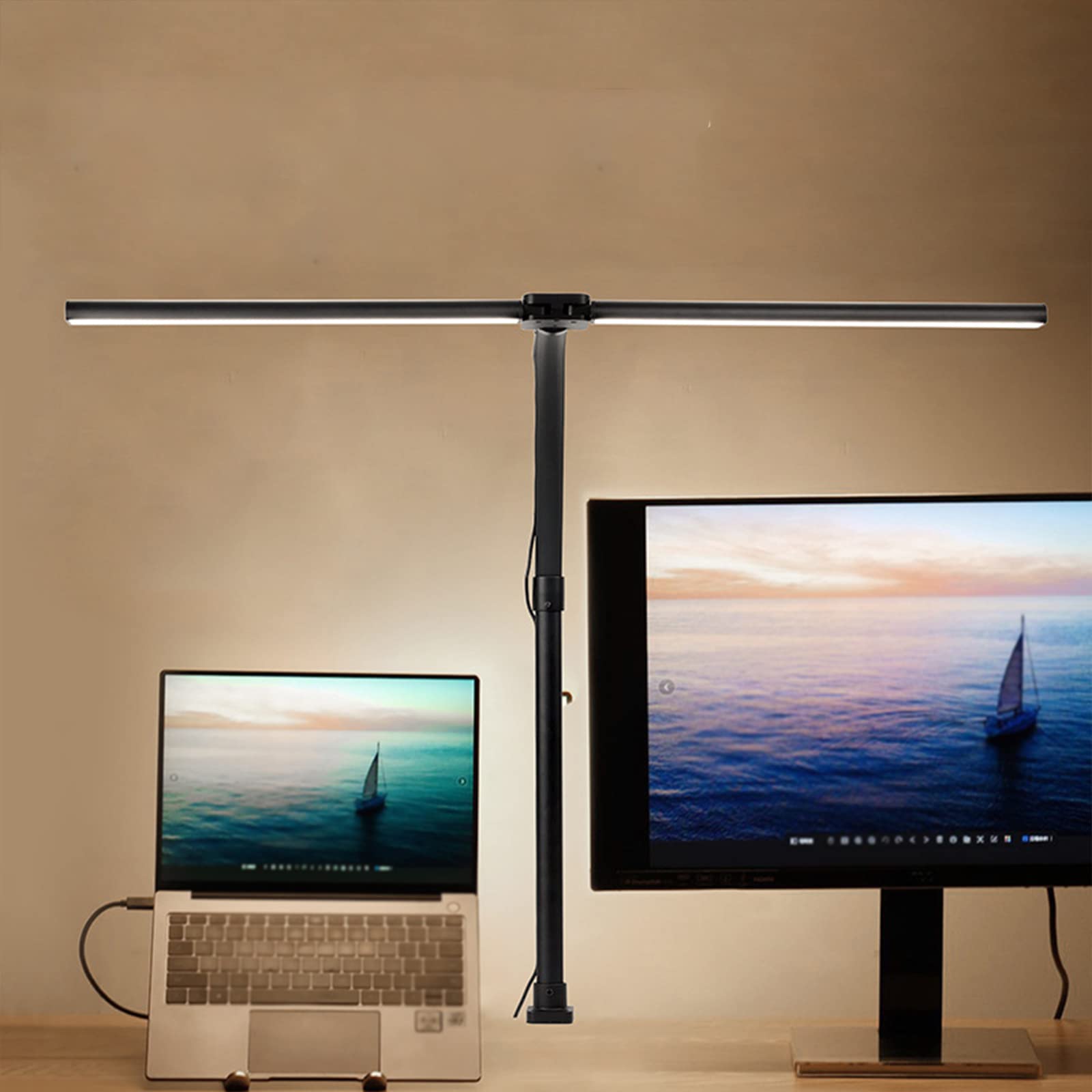 Architekt Lampa biurkowa, LED lampa biurkowa, Clip on Light 24W 5Tryby kolorów 5Ściemnialne elastyczne światło zaciskowe gęsiej szyi Pilot zdalnego sterowania biurowego stołu roboczego