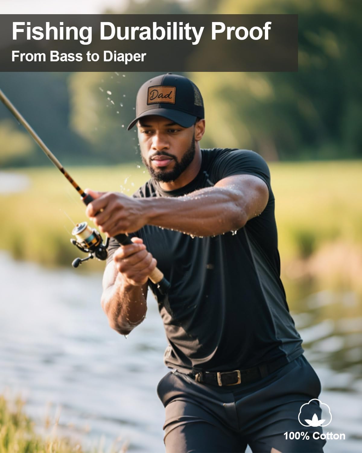 Happy Dad Hat for Men Adjustable Trucker Hat Mens Birthday for Daddy Papa from Daughter Son - Image 2