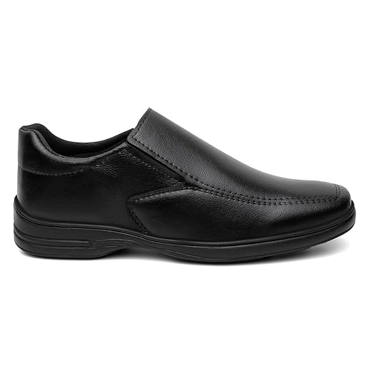Sapato Social Masculino Slip On, Couro Sintético, Antiderrapante, Conforto para Trabalho