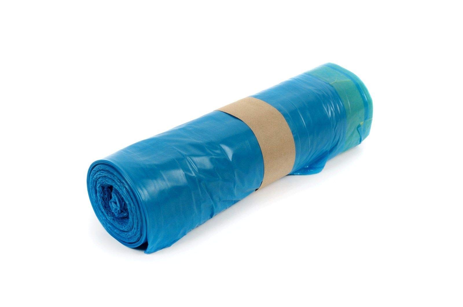 Funny AG-879 LDPE-Zugbandsäcke, 700 x 1100 mm, Typ 60, Blau, Circa 120 L, 250 Stück)