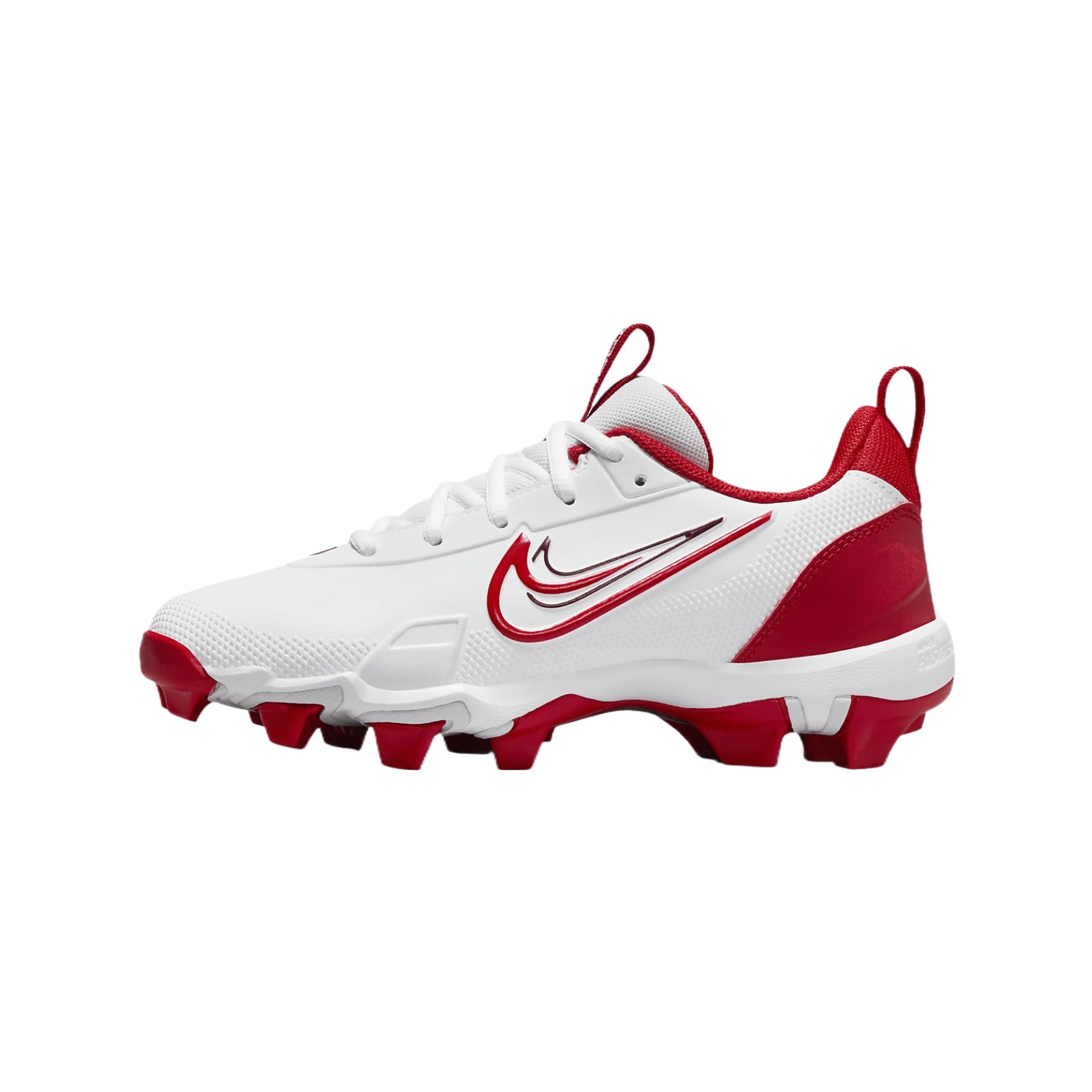Nike Force Trout 9 Keystone Big Kids' Baseball Cleats (FB9731-104, White/Pure Platinum/Team Red/University Red) Size 2.5