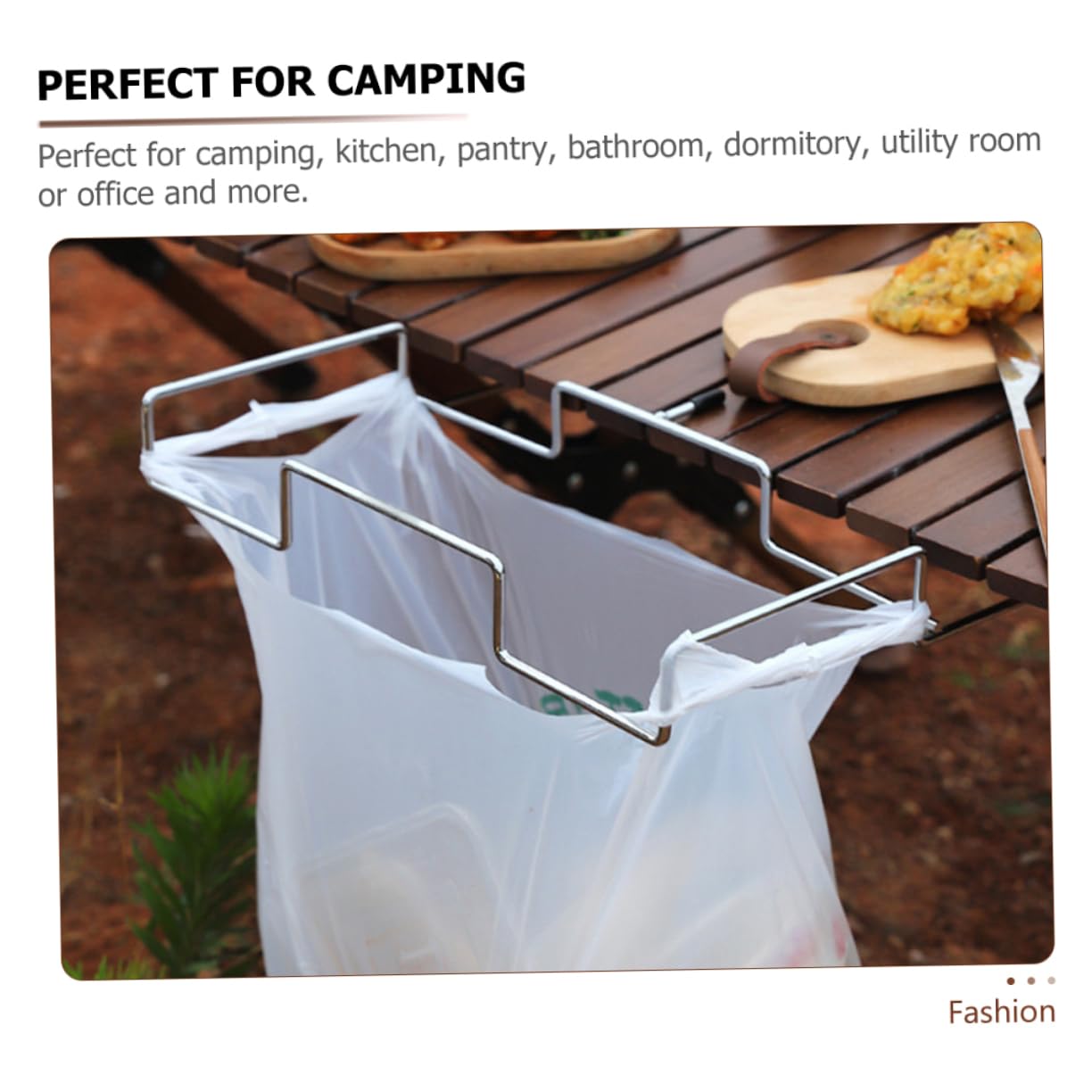 Abaodam Camping Trash Bag Holder Rack Stainless Steel Hanging Trash Can Stand for Outdoor Use Foldable Design for for Picnics and Bbqs Durable and