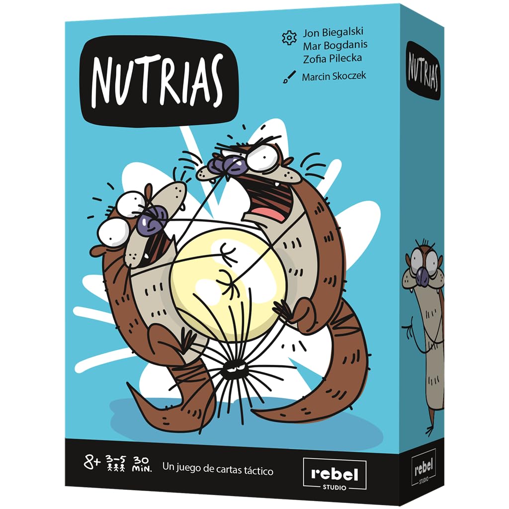 Asmodee Multicolor Nutrias, Juego De Cartas Táctico Para 3 A 5 Jugadores, Juego De Estrategia A Partir De 8 Años Con Partidas De Unos 20 Minutos, Divertido Juego Con Nutrias Para Toda La Familia, Español