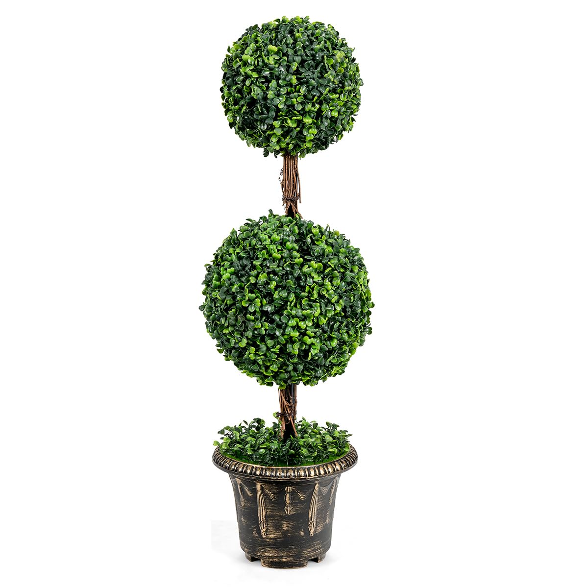 3ft Artificial Boxwood Topiary Tree, Fake Greenery Plants Ball Tree for Indoor or Outdoor
