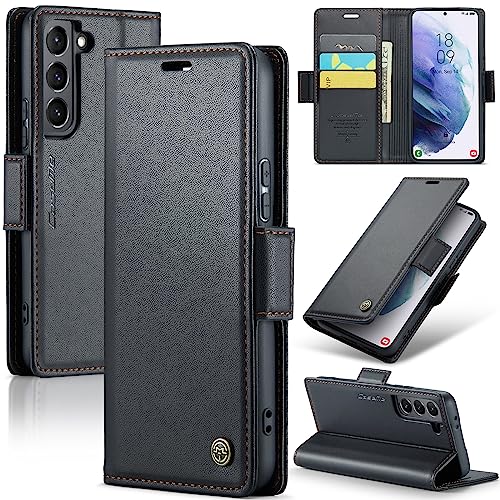 FCOZCKLOM Compatible with Samsung Galaxy S21 Plus Wallet Case with RFID Blocking Card Holder,Kickstand Flip Folio Leather Phone Case for Samsung Galaxy S21 Plus 6.7 inch (Black)