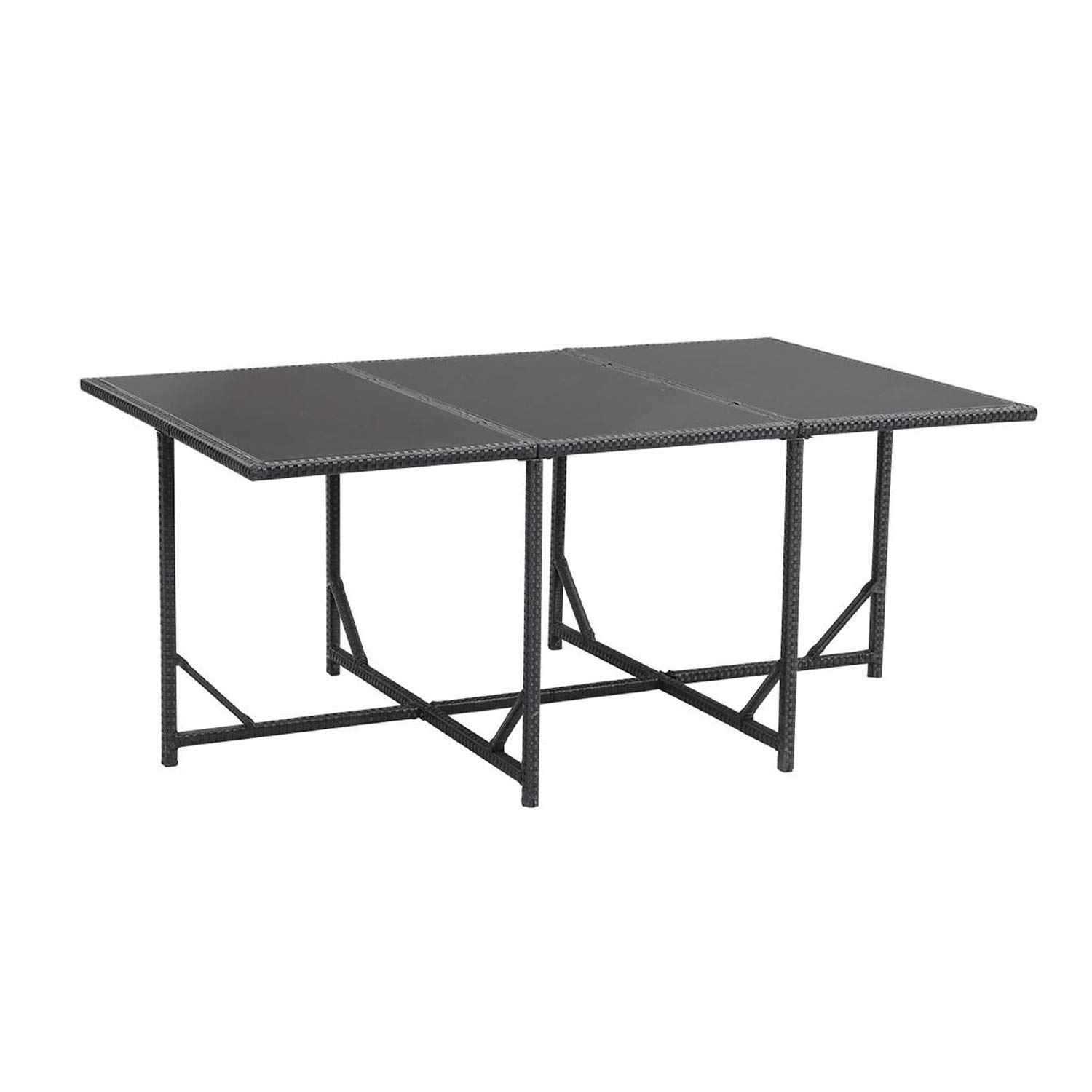 CONCEPT USINE Salon de Jardin Encastrable Florida 10 Pers Noir Gris
