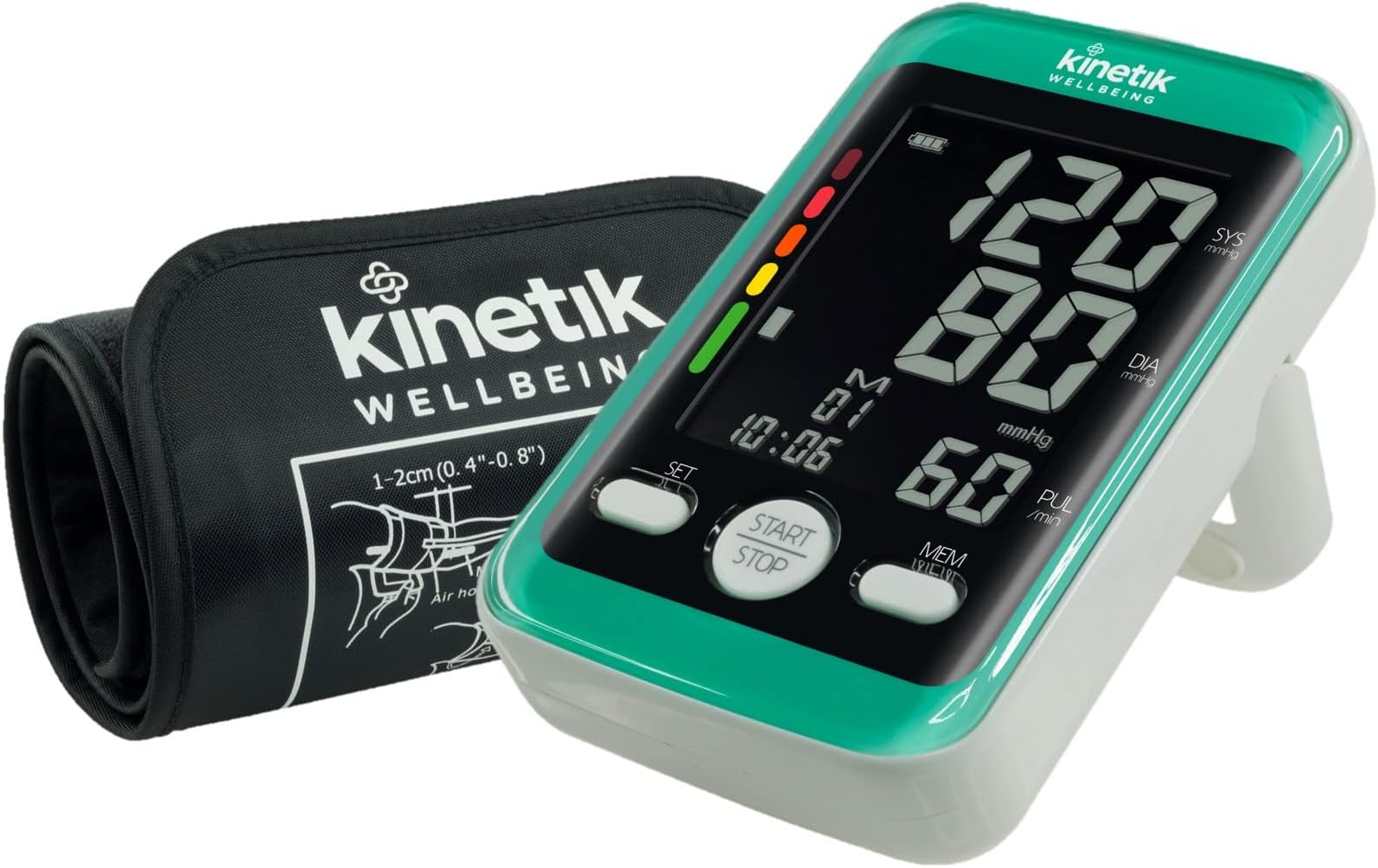 Kinetik Wellbeing Advanced Blood Pressure Monitor - Universal Comfort Cuff (22-42cm) for Upper Arm โ Home use โ in Association with St John Ambulance