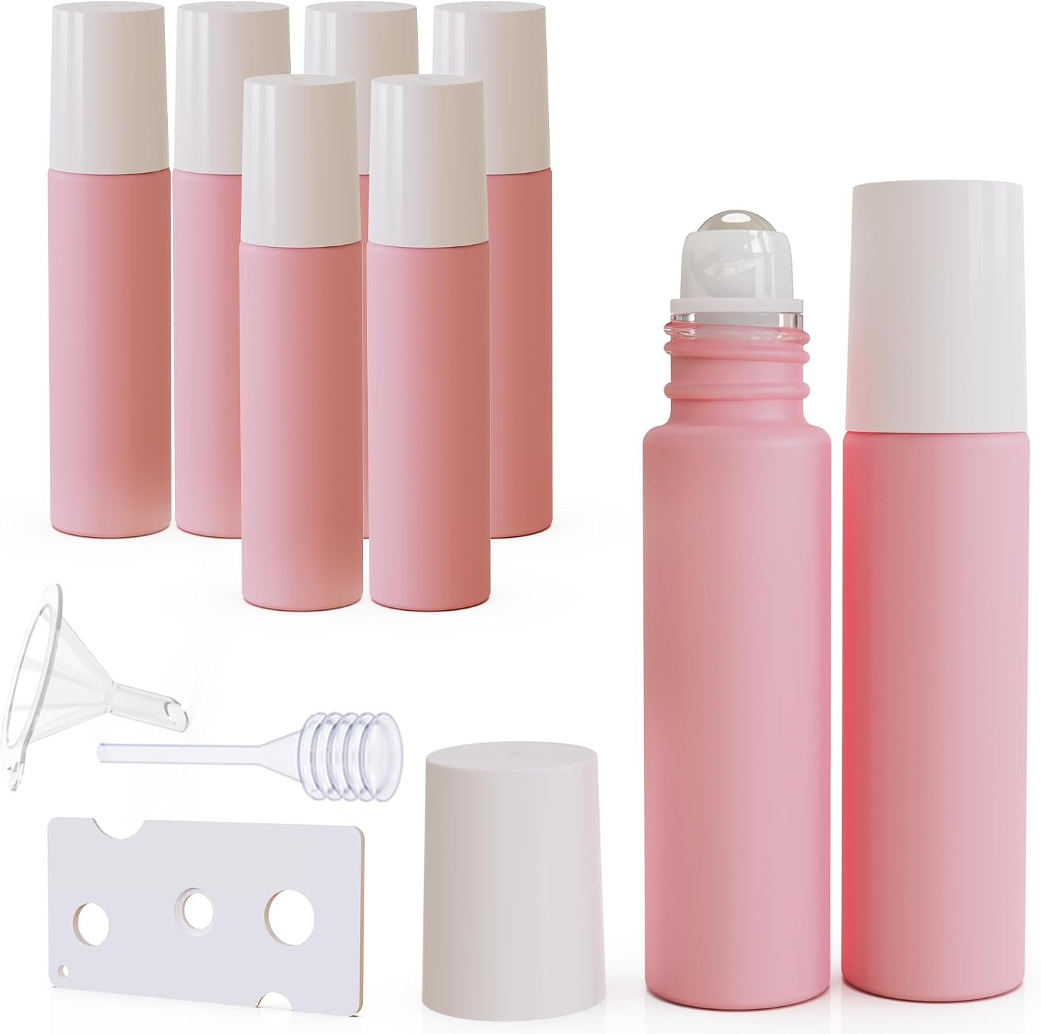 8 Pack, 10ml Essential Oil Roller Bottles, Black Glass Roller Balls for Essential Oils, Empty Rollerball Bottle for Travel Refillable Roll on Perfume with Caps