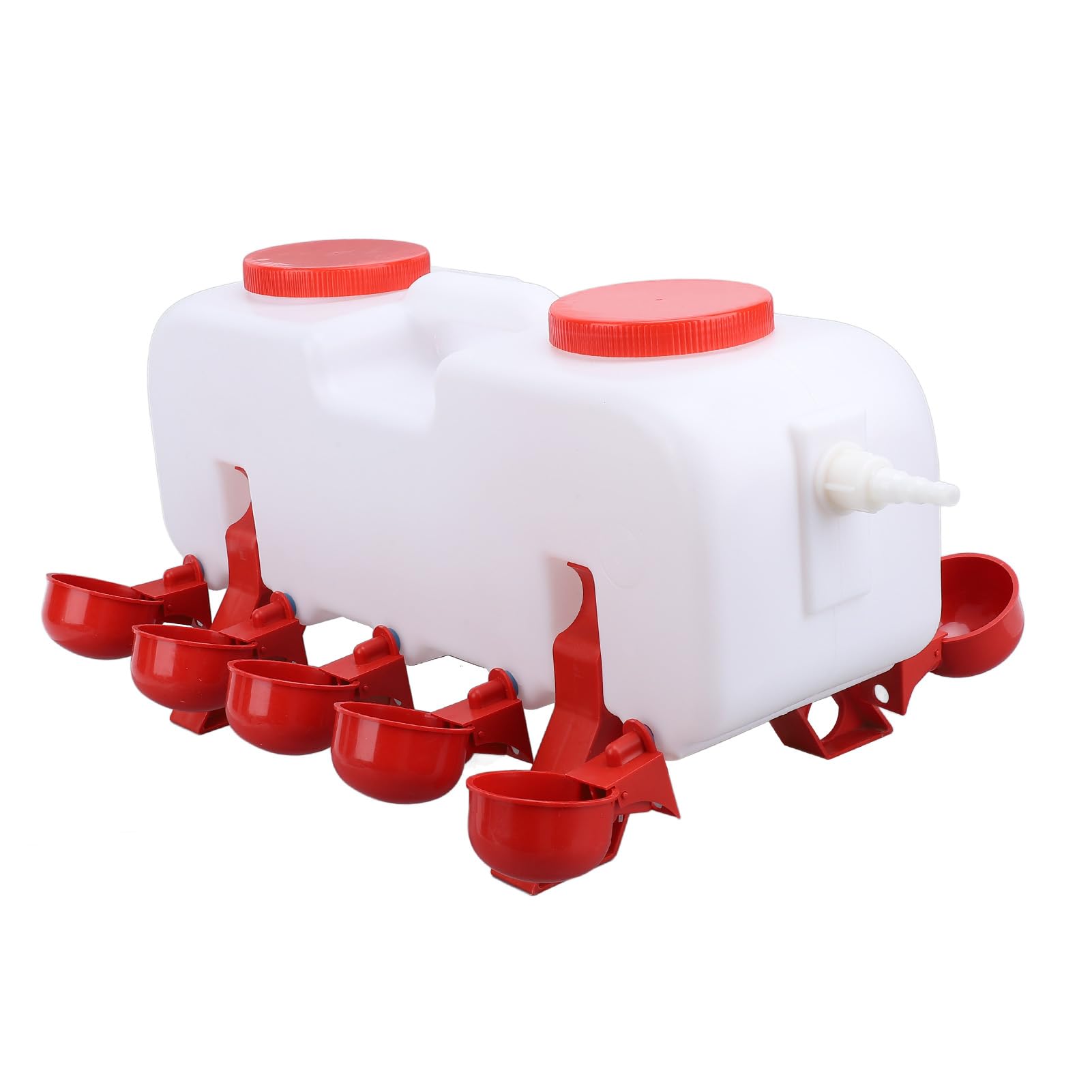 Abbeveratoio Automatico per Polli, di Irrigazione per Pollame da 10 Litri con 10 Tazze Auto-riempitive Dispenser Automatico per Pollaio per Anatra Quaglia Tacchino Oca (taglia piccola)