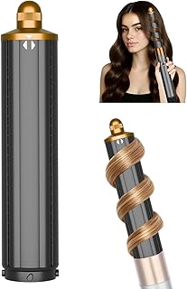 1.6INCH/40MM Long Barrel for Dyson Airwrap Attachment, Long Hair Curling Barrels Roller Attachment Compatible with Air Wrap HS01/05, Automatic Curlers for Loose Curls(Gold)