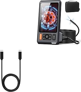 BoxWave Cable Compatible with Depstech Triple Lens borescope Inspection Camera (5 in) - DirectSync PD Cable (3ft) - USB-C to USB-C (100W), Type C Braided 3ft Charge and Sync Cable - Jet Black