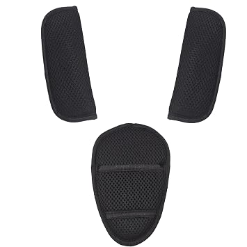 3 Pcs Seat Strap Covers and Crotch Pad Combo for Baby Stroller, Soft Seat Chest Harness Strap Covers Universal for Baby Kids, Seat Straps Shoulder Pads Suit, Pushchair Seat Harness Covers Black