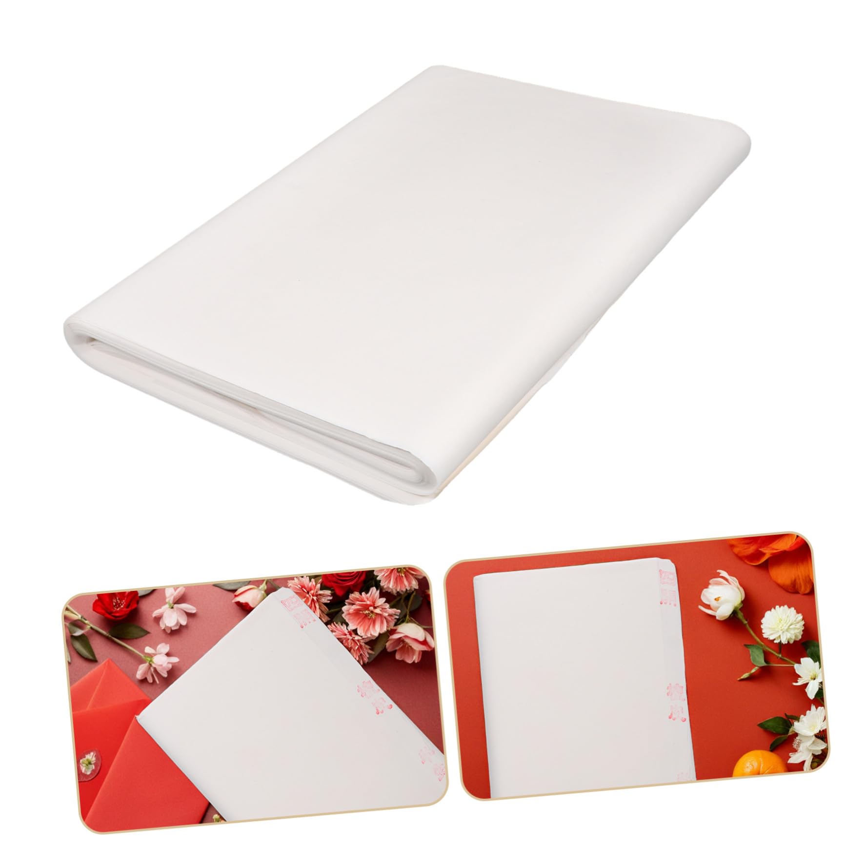 Operitacx Papier Xuan Blanc pour Calligraphie à Pinceau, 100 Feuilles Résistantes la Déchirure Jaunissement, pour Cours de Calligraphie et Peinture Sumi