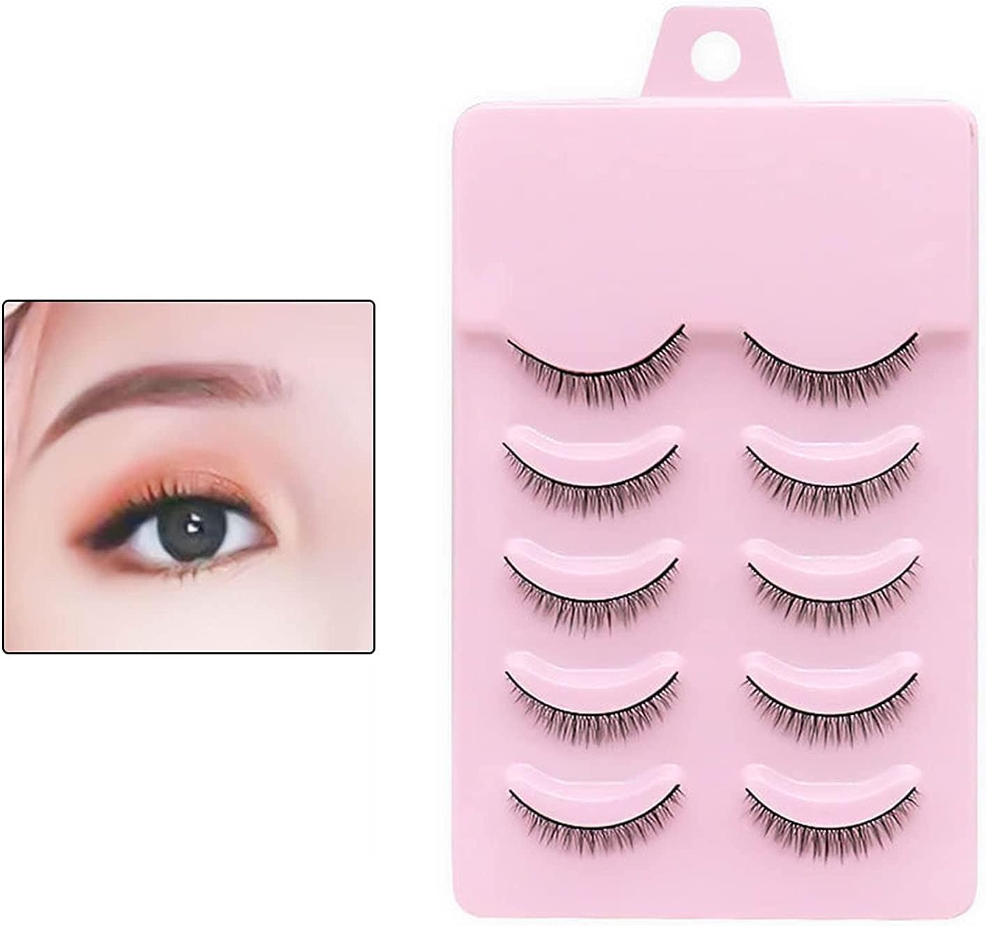 5Pcs False Eyelashes 8mm Short Fake Mink Lashes Enlarge Eyes Natural Perfect Fitting