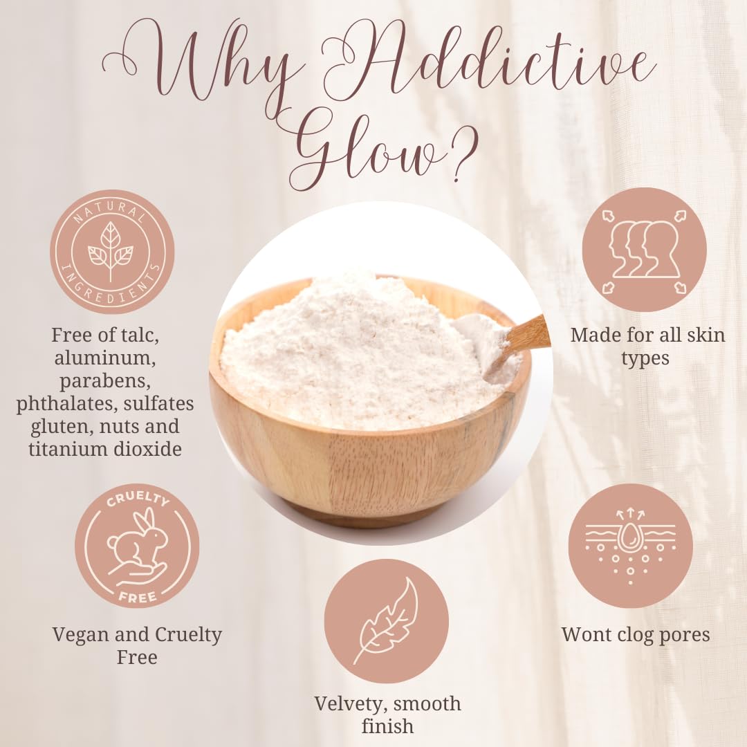 Addictive Glow Plant Based Drying Powder | Matte or Shimmer Post Spray Tan Translucent Finishing Powder | Sunless Tanning Setting | Dusting and Anti Chaffing - Made in the USA (Hula Girl- Shimmer)