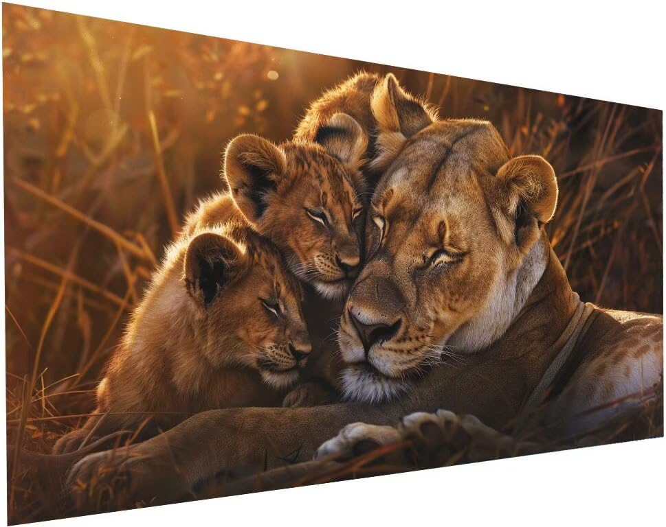Peinture diamant adulte lion kit complet broderie 70x140cm