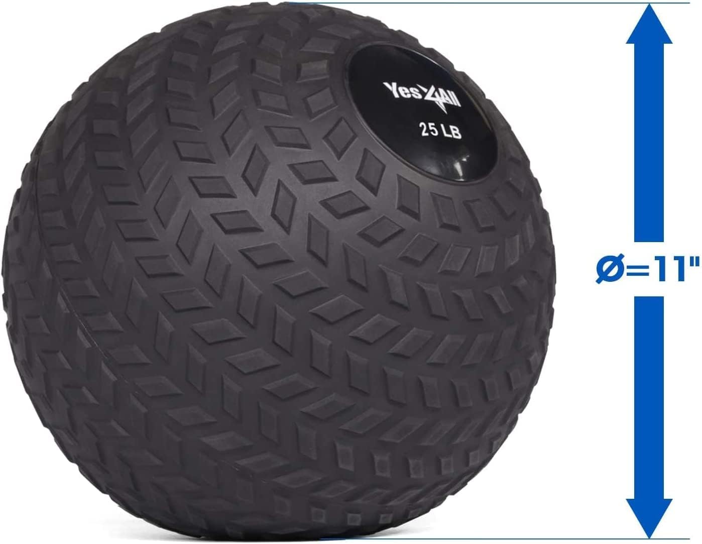 Yes4All Combo Slam Medicine Ball 15+25lbs | Tread | Black | for Strength, Power and Workout