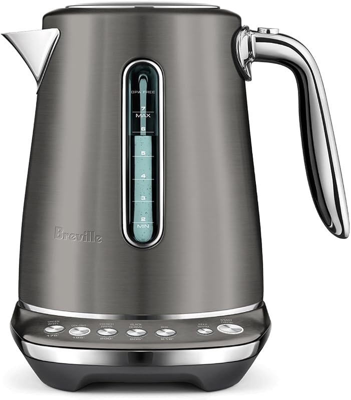 BKE845BST Smart Kettle Luxe Water Heater, Black Stainless Steel | Intelligently heat water for any tea with this stylish, electric kettle designed for precision brewing | 7 cup capacity