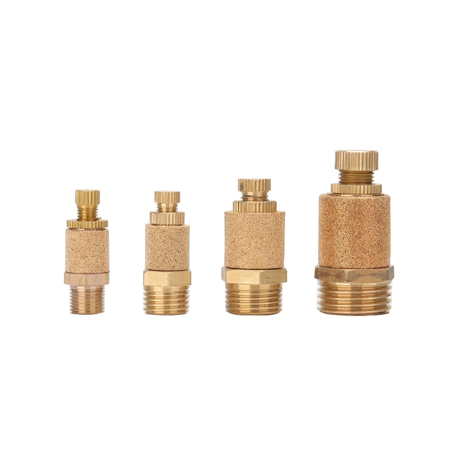 Silencieux pneumatique en laiton réglable Long court 1/8 1/4 3/8 1/2 filetage mâle 1 pièces(Long-02)