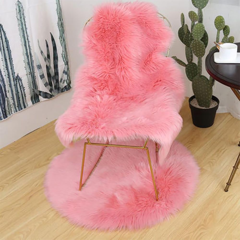 Schaffell Kunstfell Sitzkissen Fell 50 x 70 cm Lammfell Klein Kaninchenfell Faux Schaffell Teppich Wolle Bettvorleger Sofa Matte Lammfellimitat Teppich Lammfell Felle für Sofa Wohnzimmer(1#)