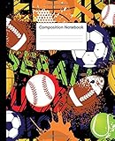 Composition Notebook: Nifty Wide Ruled Paper Notebook Journal | Cute Rugby, Baseball & Football Wide Blank Lined Workbook for Teens Kids Students Girls for Home School College for Writing Notes.
