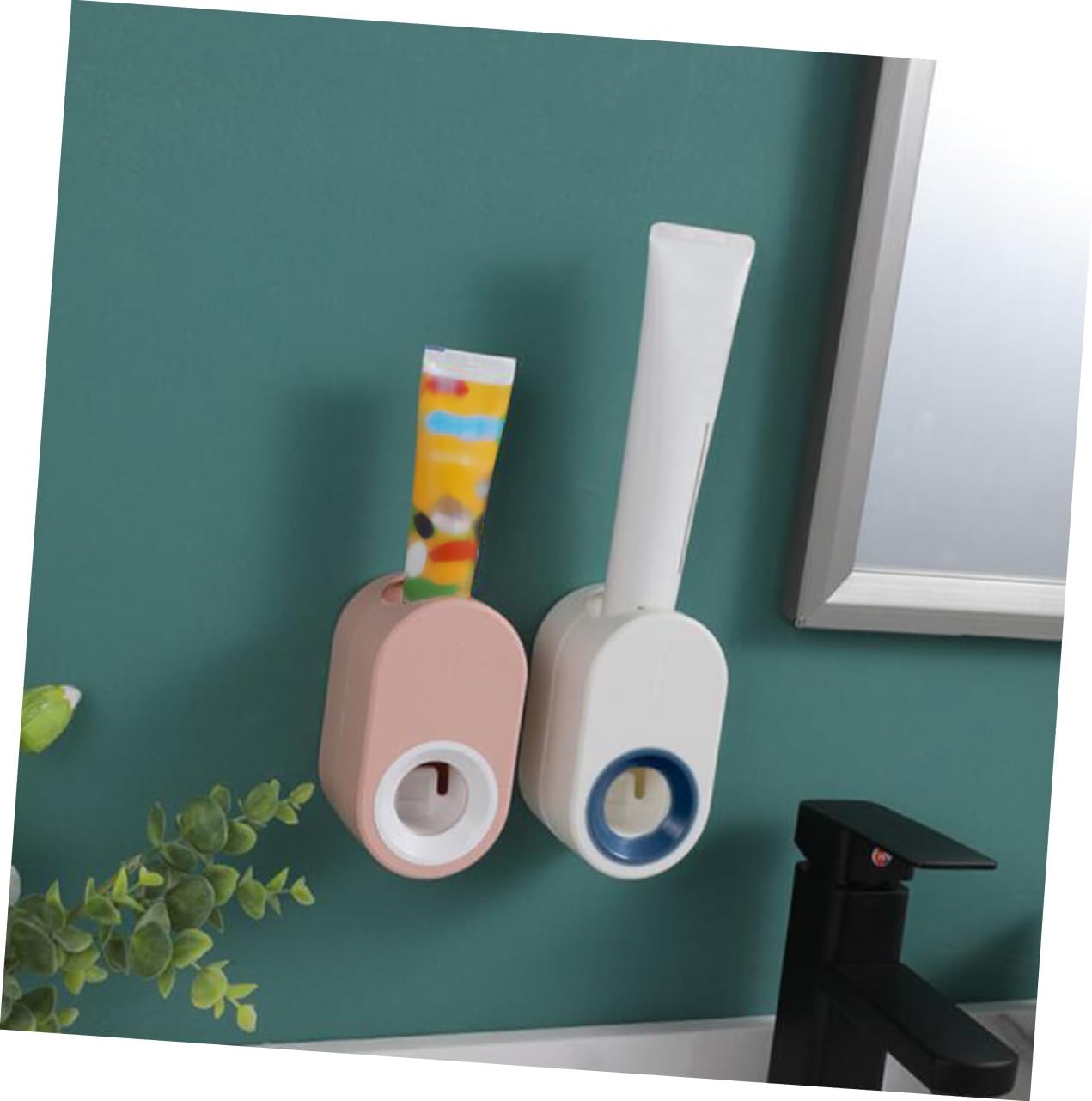 Wall-Mounted Toothpaste Dispenser and Squeezer Automatic Toothpaste Holder for Bathroom Kitchen Eco-Friendly Material Space-Saving Design No Drilling Required White Color