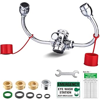 Eye Wash Station, Emergency Eyewash Stations Faucet Mounted for Sink Attachment - Eye Flush Unit for First Aid