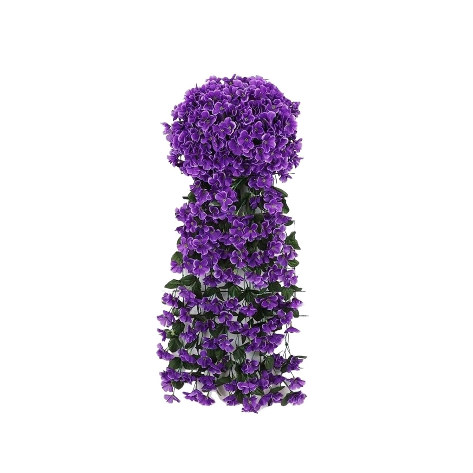 Dcrxz Artificial Flowers 2pcs Violet Hanging Flowers Artificial Decor, Petal Silk Violet Simulation Hanging Plant, Faux Hanging Violets Hanging Artificial(Purple blue)