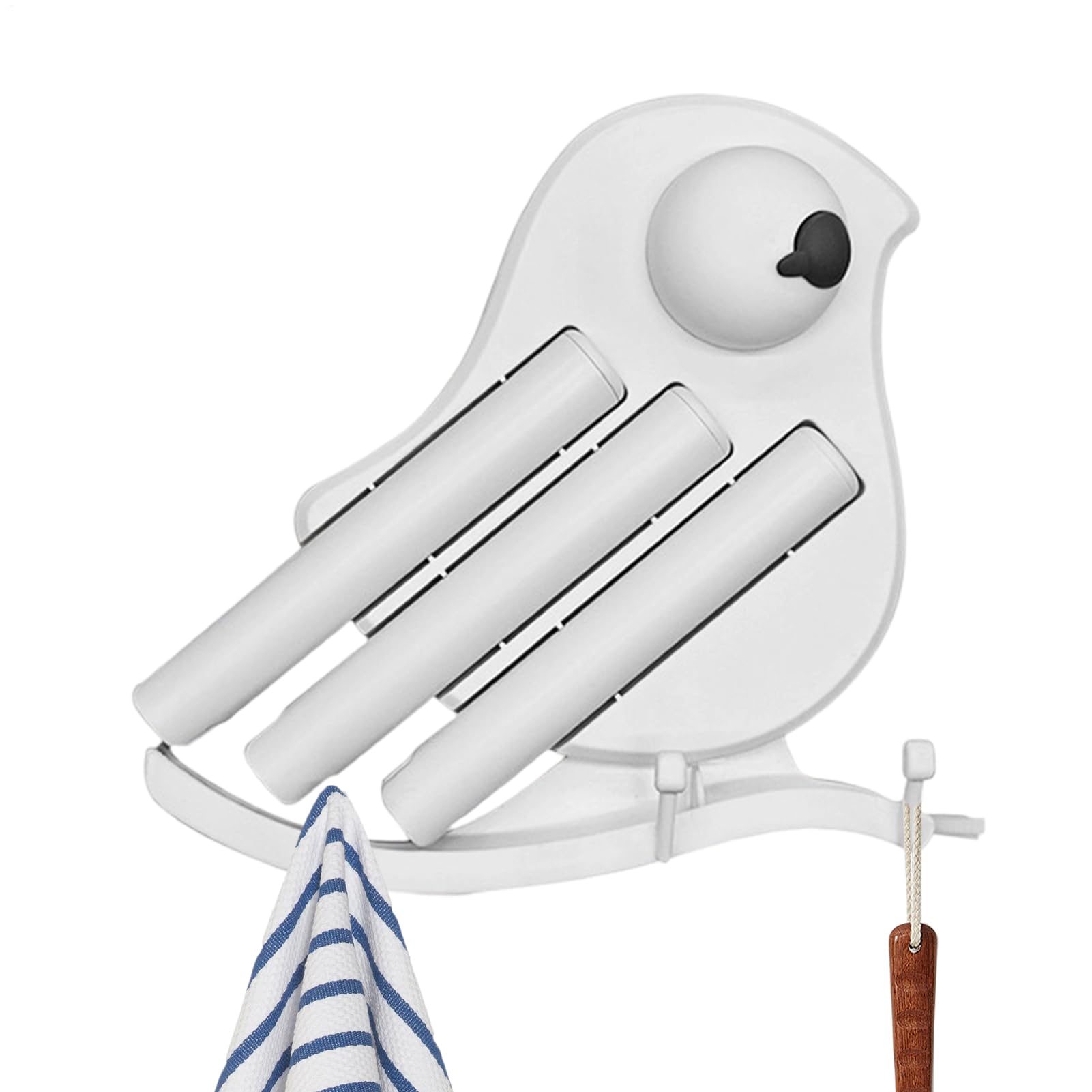 Brosse de nettoyage et son support oiseau pour salle de bain
